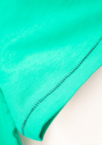 T-SHIRT COL V EN COTON VERT